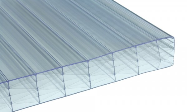25 mm Stegplatte aus Polycarbonat, Glasklar, Struktur 7-fach + XX