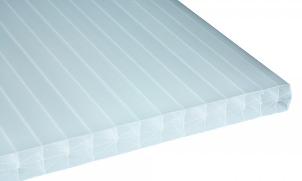 16 mm Exolon® IQ Relax Stegplatte, Opal-Weiß, Struktur 3-fach + X (aus Makrolon®-Rohmasse)