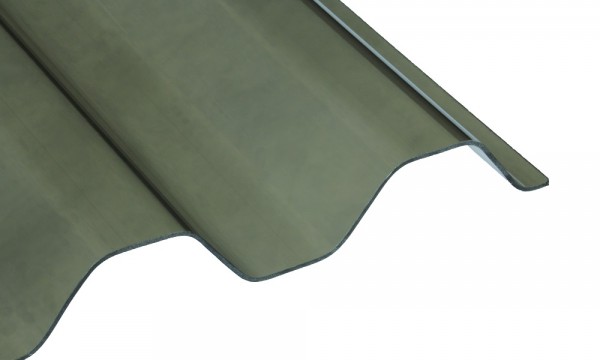 PVC Wellplatte, Braun-Bronze Glatt 1,0 mm, 70/18 Trapez
