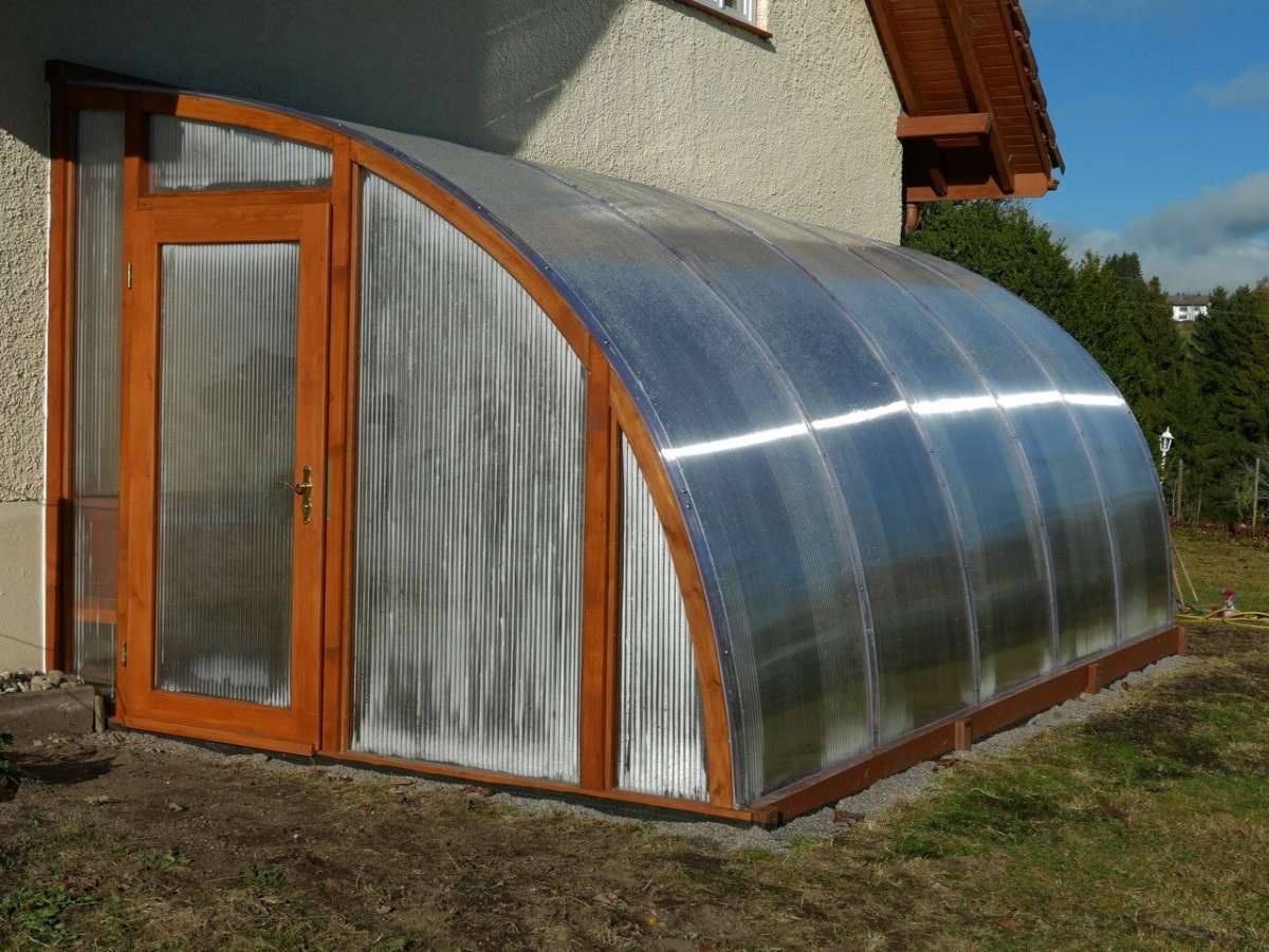 Anlehngewächshaus selber bauen MeineStegplatten.de Meine