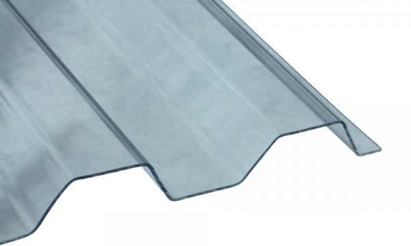 PVC Wellplatte, Glasklar Glatt 1,0 mm, 70/18 Trapez