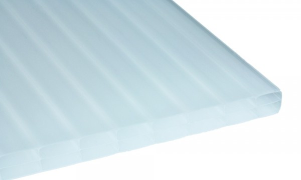 16 mm Stegplatte aus Polycarbonat, Opal-Weiß, Struktur 3-fach