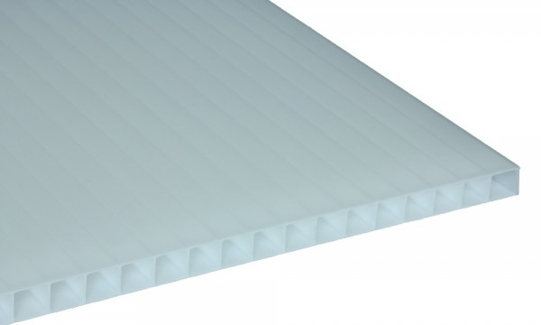 10 mm Stegplatte aus Polycarbonat, Opal-Weiß, Struktur 2-fach