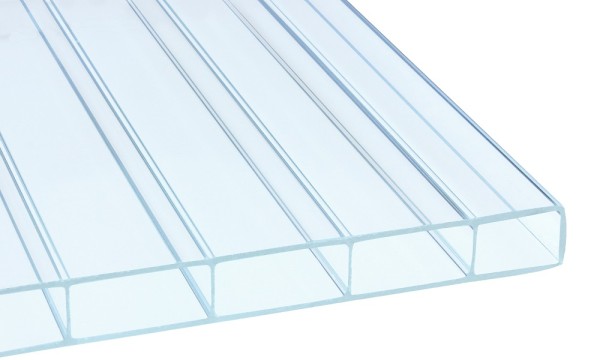 16 mm HIGHLUX® Acrylglas-Stegplatte 32 mm Stegabst., Glasklar, Struktur 2-fach, (Plexiglas-Rohmasse)