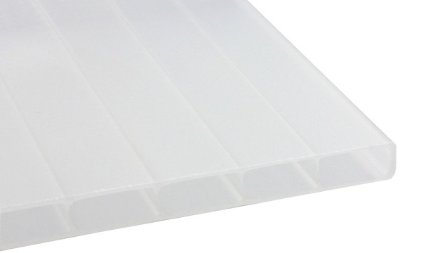 16 mm R.GLAS® Acrylglas-Stegplatte, 32 mm Stegabst., Opal-Weiß, Struktur 2-fach